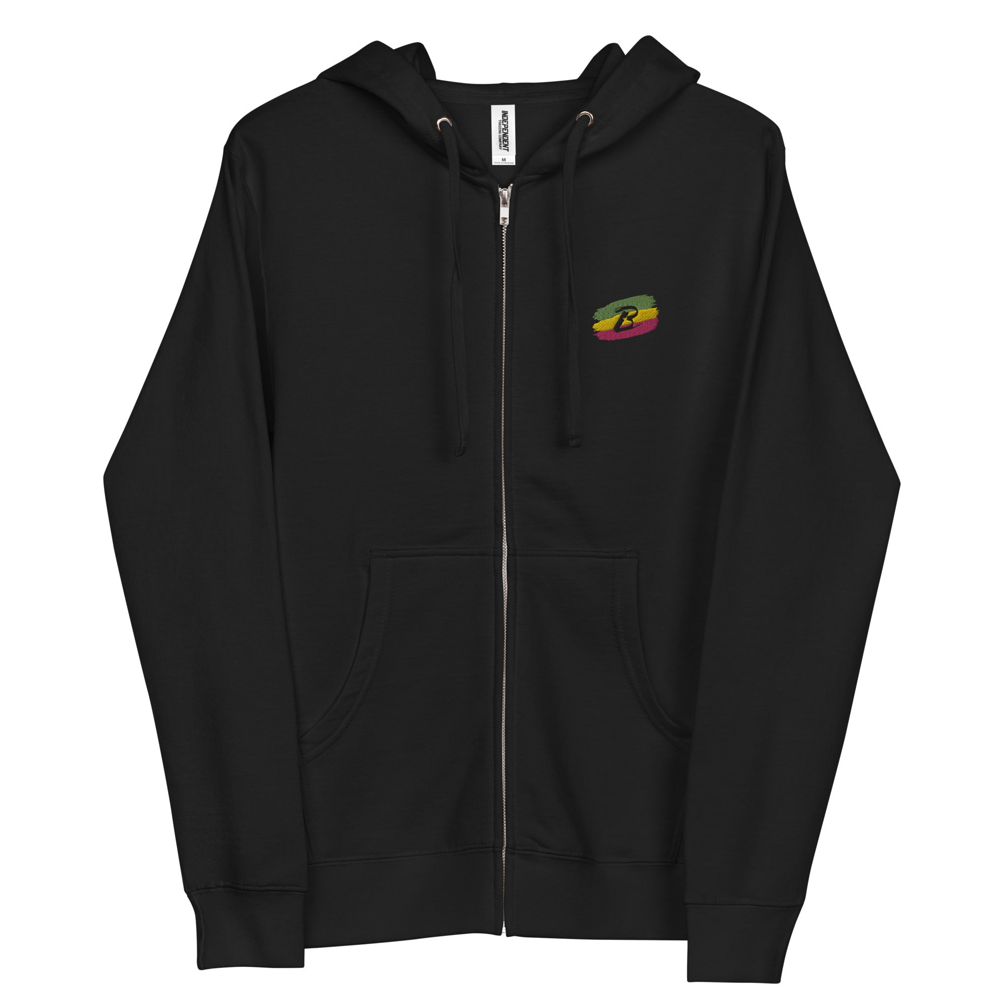 Unisex fleece zip up hoodie with Bliaspora Apparel Logo