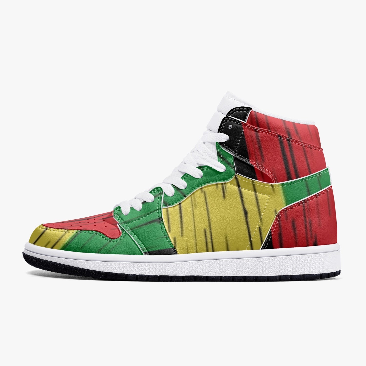 Asymmetrical High-Top Leather Pan African Sneakers