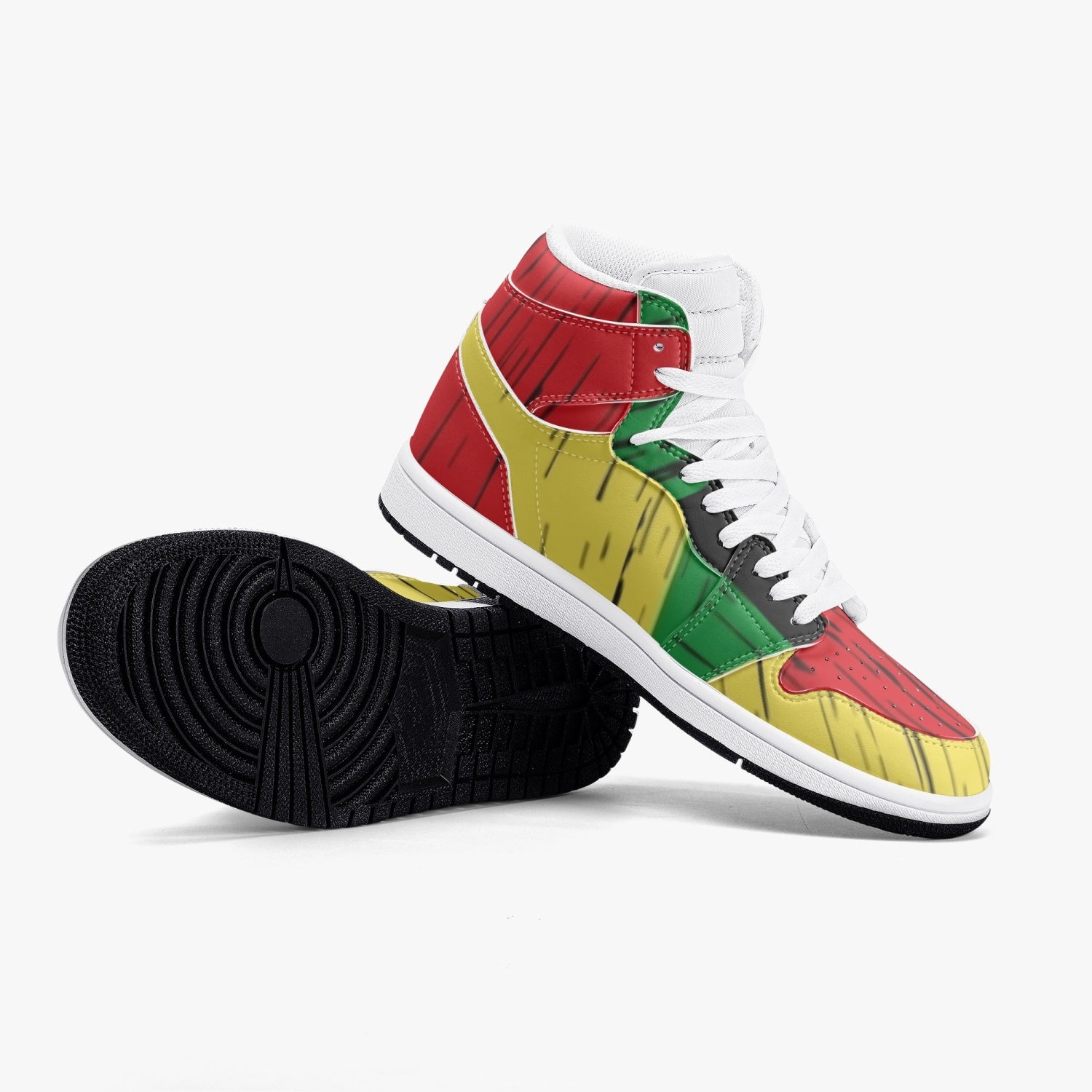 Asymmetrical High-Top Leather Pan African Sneakers