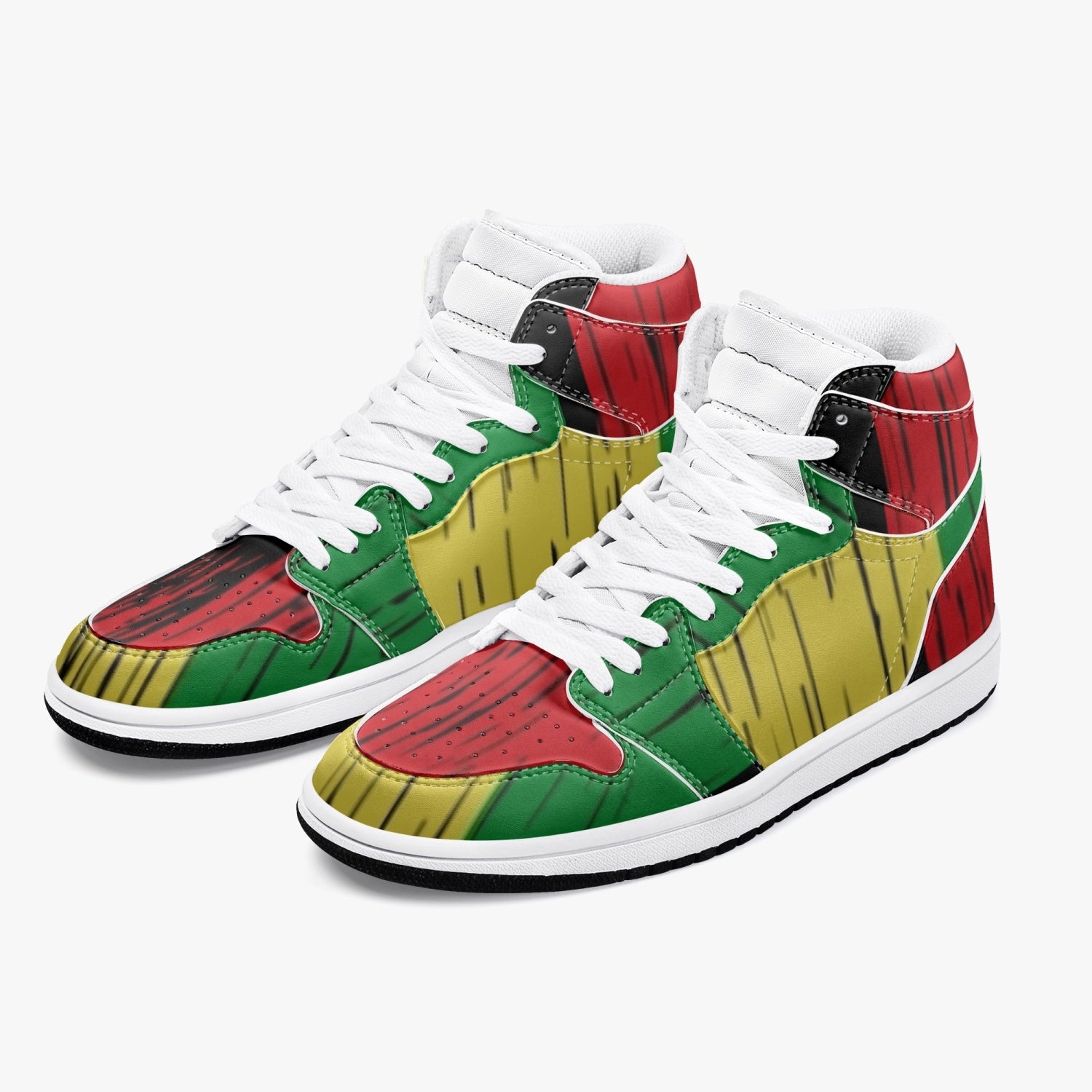 Asymmetrical High-Top Leather Pan African Sneakers