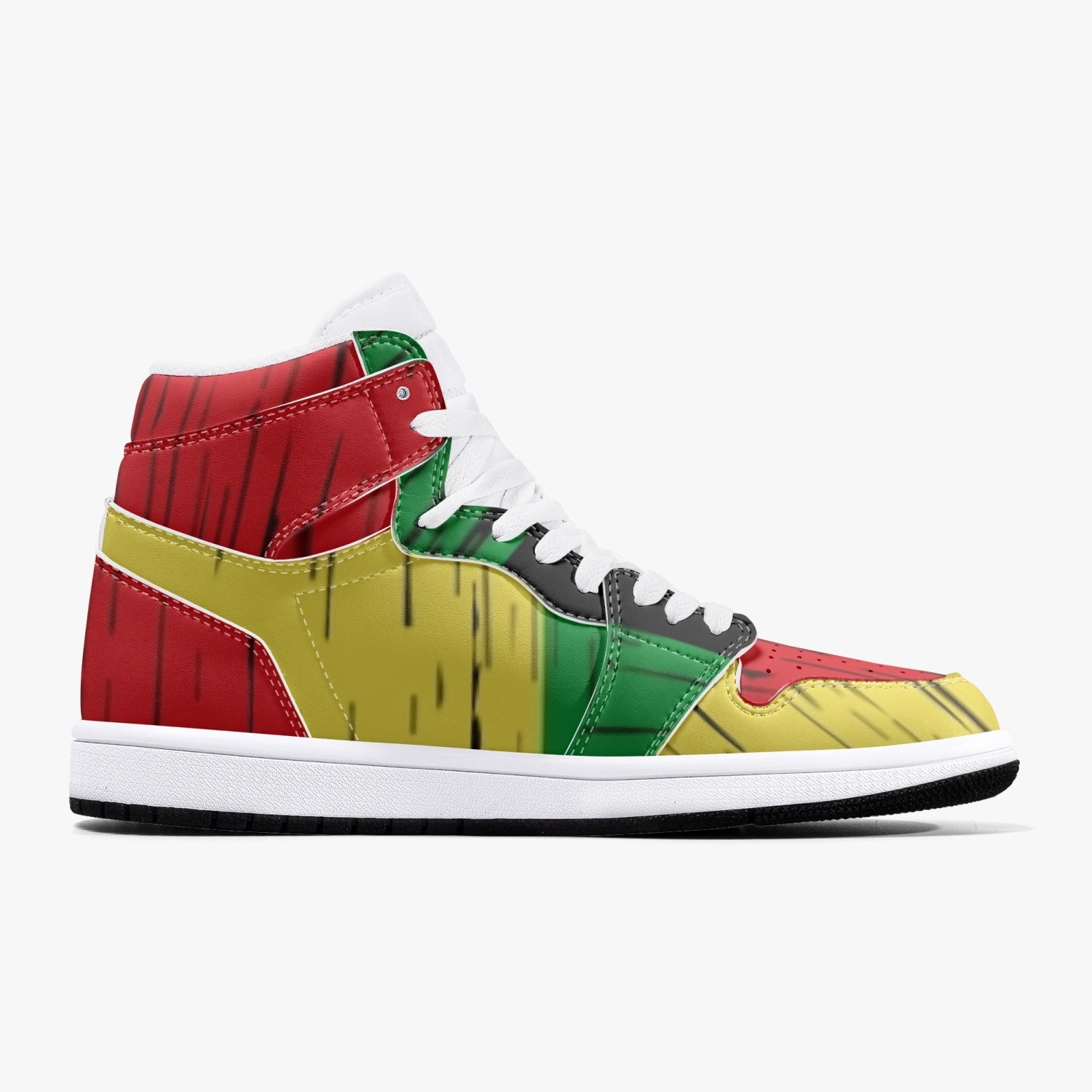 Asymmetrical High-Top Leather Pan African Sneakers