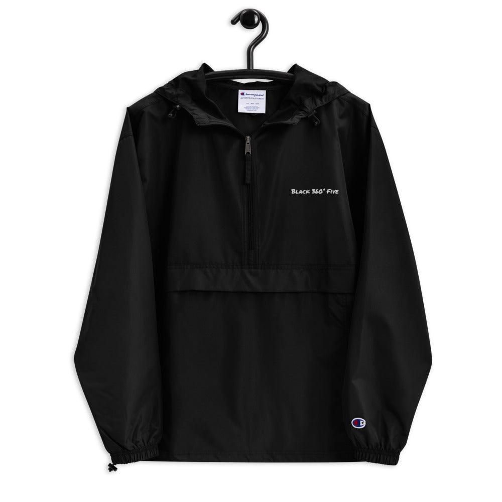 Black 360° Five Embroidered Champion Packable Jacket
