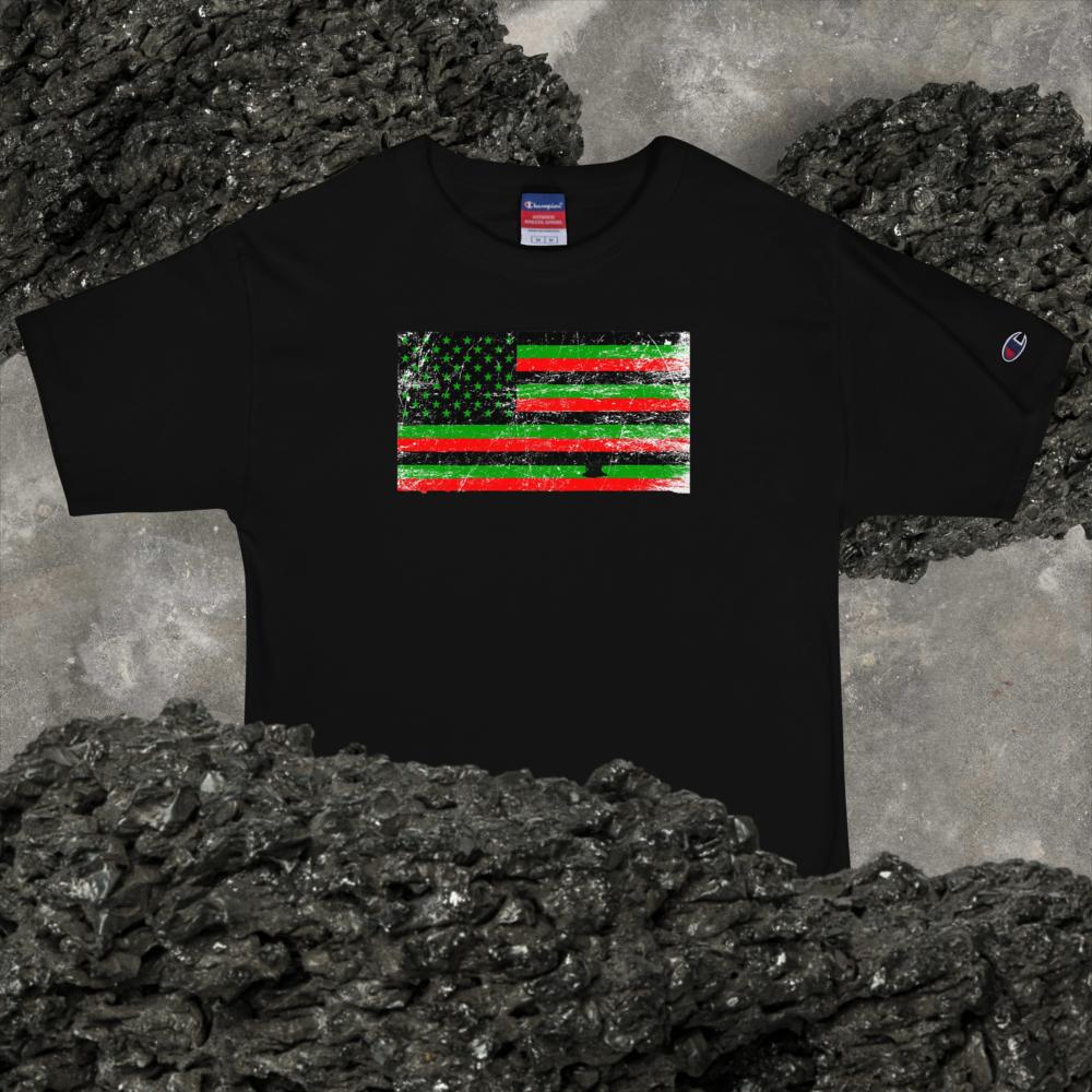 African American Grunge Flag Champion T-Shirt