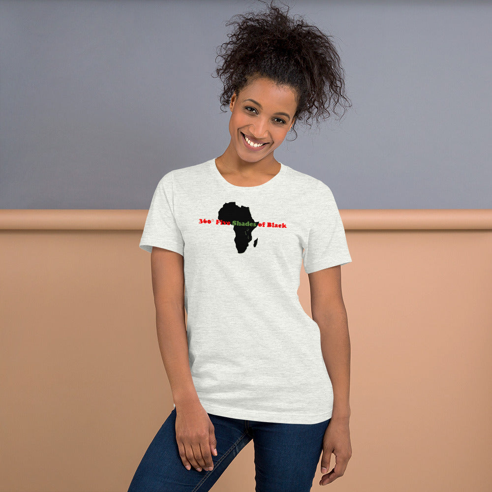 Short-Sleeve 360° Five Shades of Black Women's T-Shirt (lighter colors)