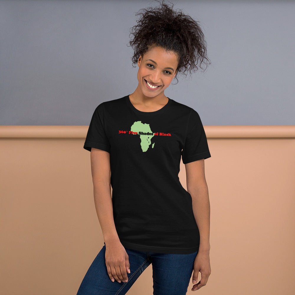 Short-Sleeve 360° Five Shades of Black Women's T-Shirt (darker colors)