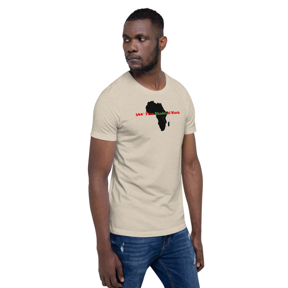 Short-Sleeve 360° Five Shades of Black Men's T-Shirt (lighter colors)