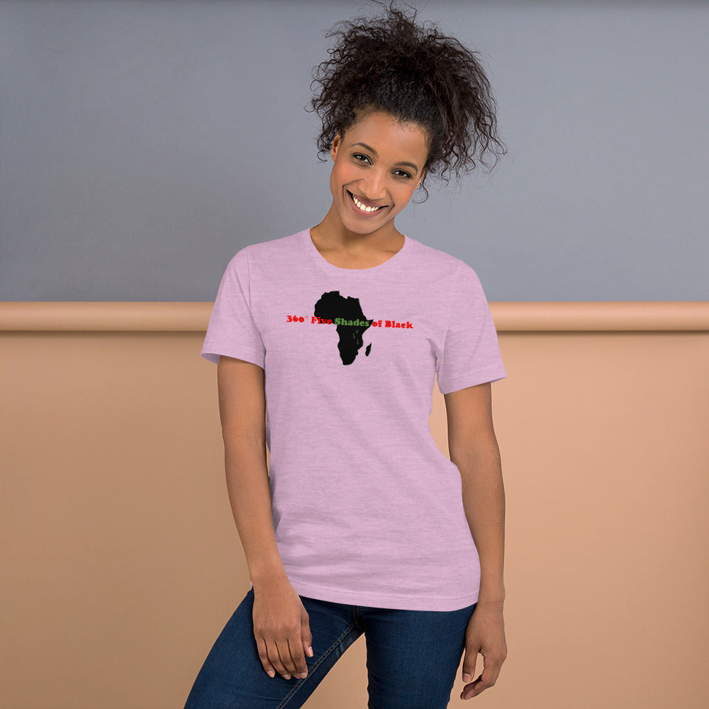 Short-Sleeve 360° Five Shades of Black Women's T-Shirt (lighter colors)