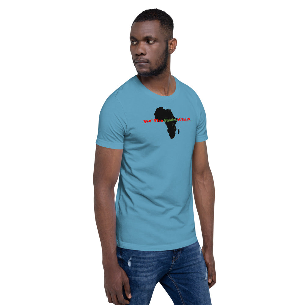 Short-Sleeve 360° Five Shades of Black Men's T-Shirt (lighter colors)