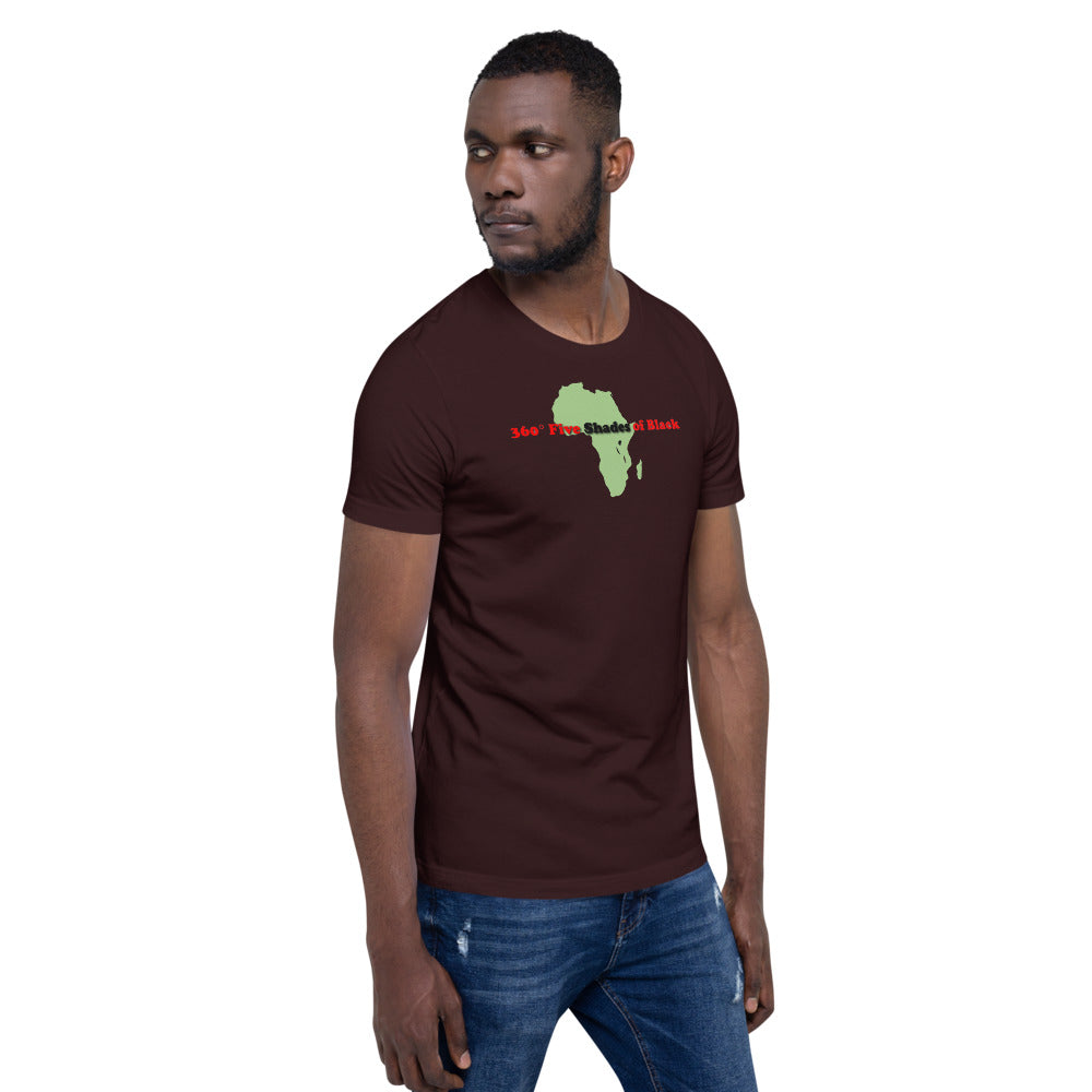 Short-Sleeve 360° Five Shades of Black Men's T-Shirt (darker colors)