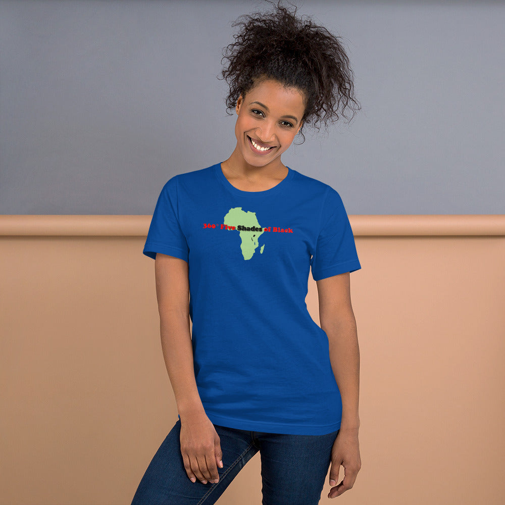 Short-Sleeve 360° Five Shades of Black Women's T-Shirt (darker colors)