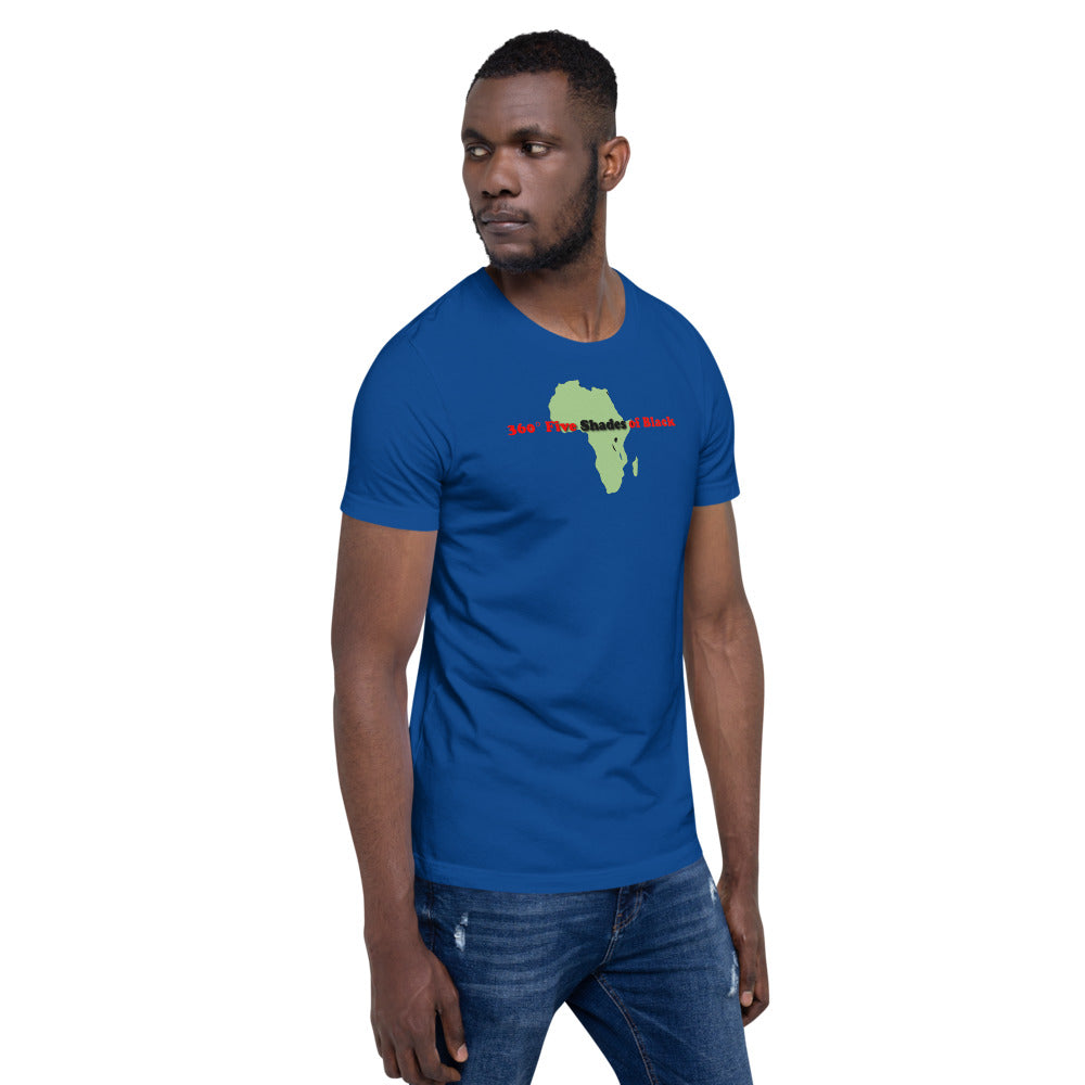 Short-Sleeve 360° Five Shades of Black Men's T-Shirt (darker colors)