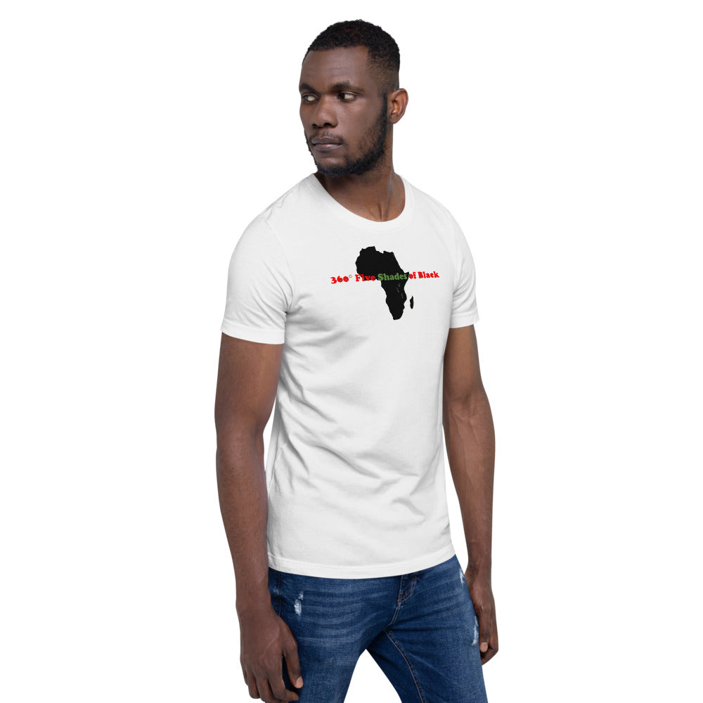 Short-Sleeve 360° Five Shades of Black Men's T-Shirt (lighter colors)