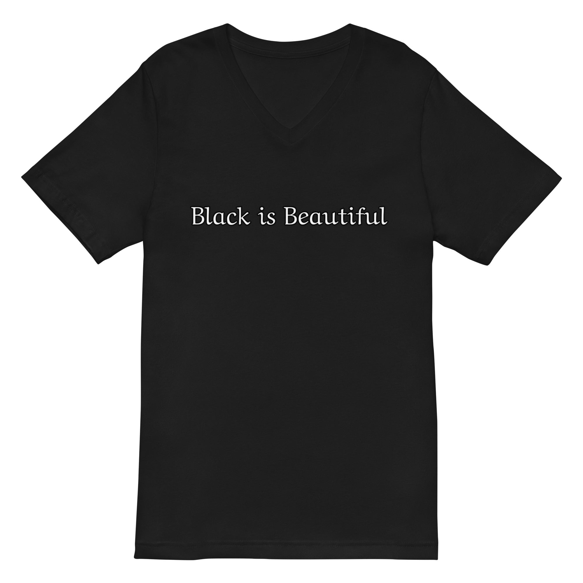 Black is Beautiful Unisex Short Sleeve V-Neck T-Shirt