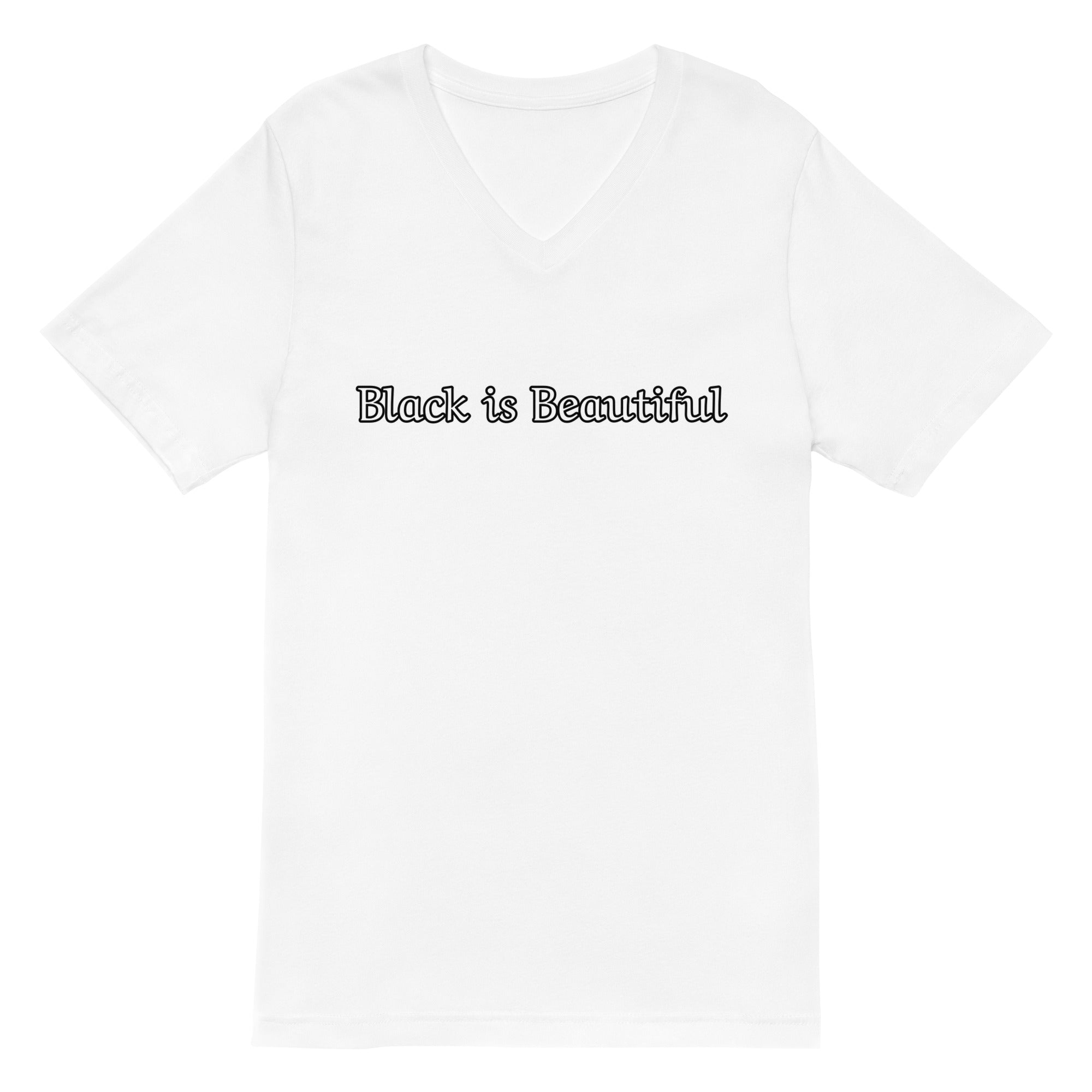 Black is Beautiful Unisex Short Sleeve V-Neck T-Shirt